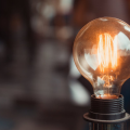 A shining light bulb